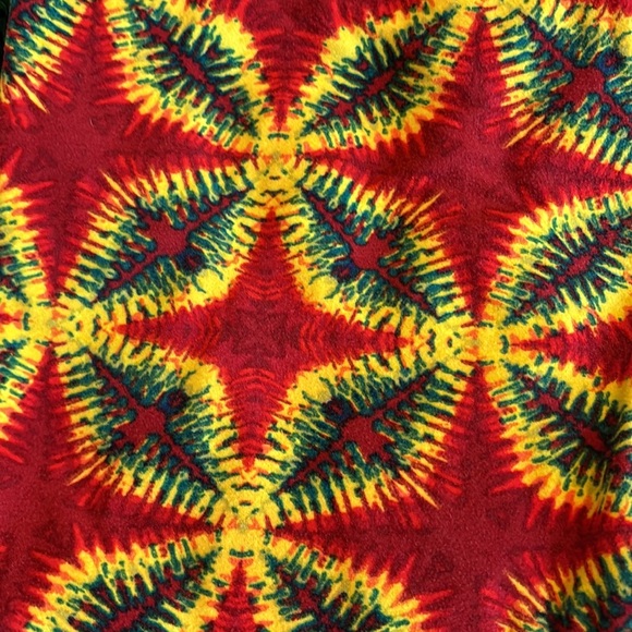 Bundle of 6 LulaRoe OS leggings pattern birds, flowers, tie dye, patriotic - Picture 7 of 14